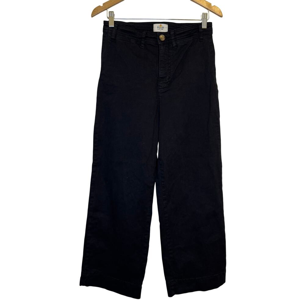 Marine Layer Bridget Wide Leg Crop Pant in Black size 6 - Picture 3 of 6